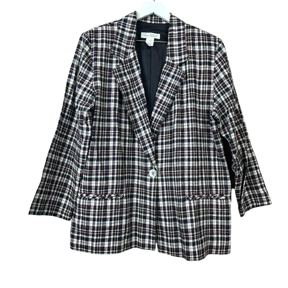 Laura Gayle Plaid Vintage Blazer Women Sz 14